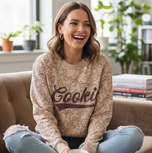 Cookie Club Gingerbread Fleece Sweatshirt Tan XL